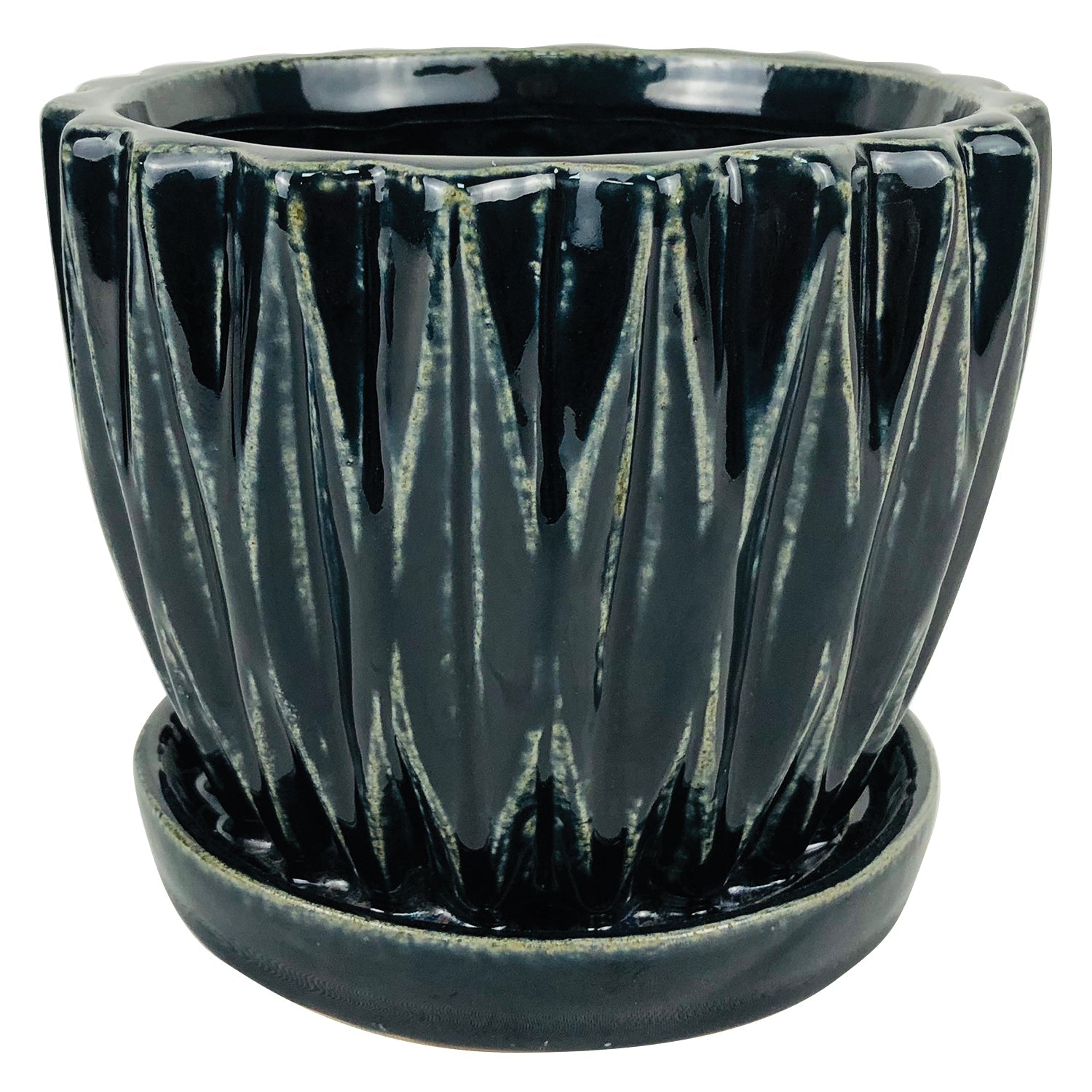 Dimensional Planter with Attached Saucer