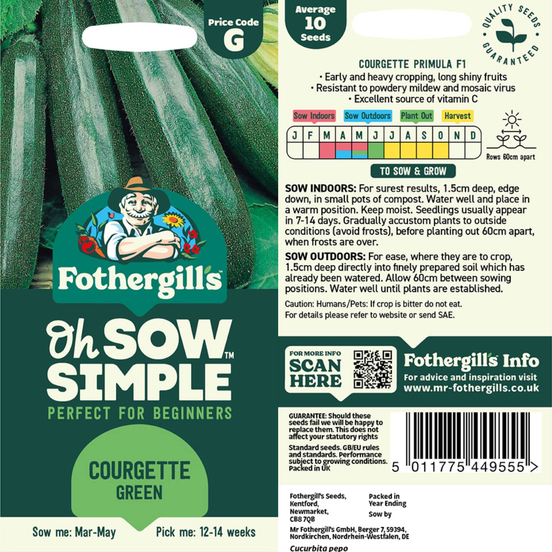 Courgette (Zucchini) Green Seed