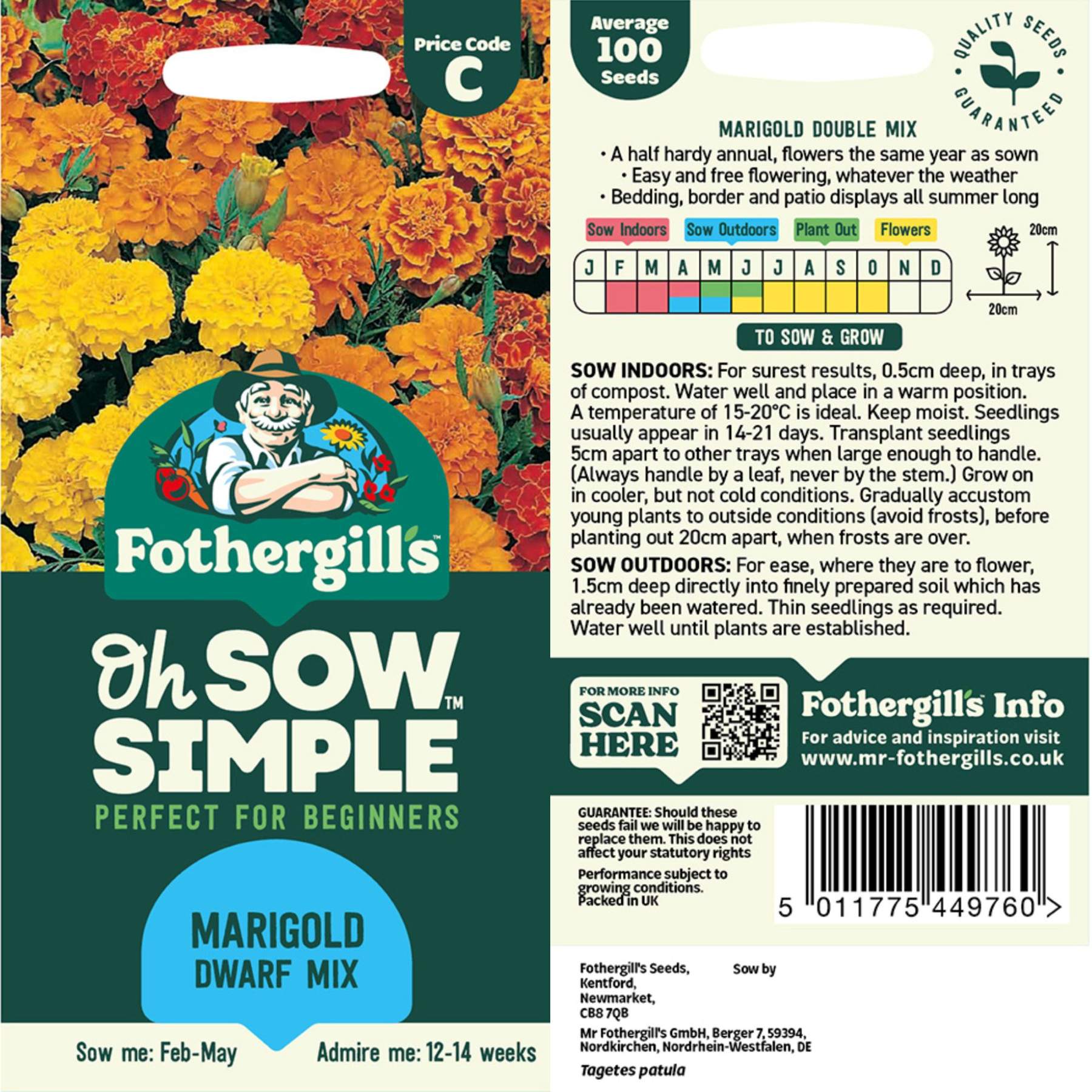 Marigold Dwarf Mix Seed